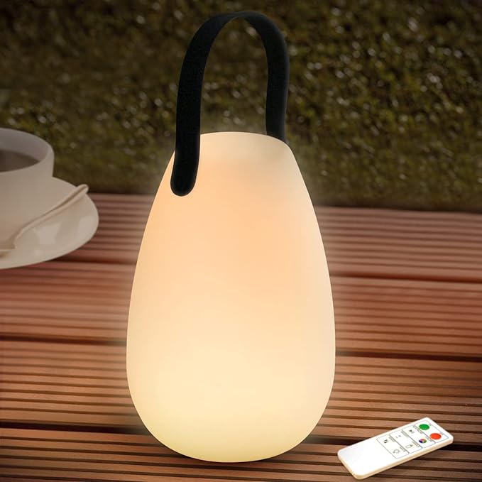 Lampe de Table Extérieure Rechargeable LED – 8 Couleurs Dimmable Télécommande