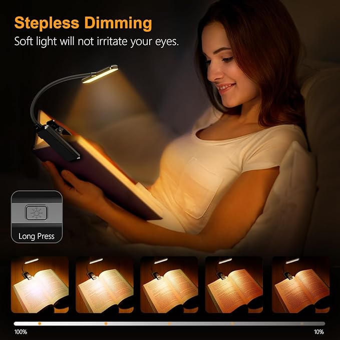 Lampe De Lecture 19 LED Rechargeable – Gradation Continue & 3 Couleurs